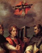 Andrea del Sarto Saint Augustine to reveal the mysteries of the three oil painting